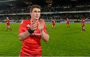 14 December 2014; Ian Keatley, Munster, after he kicked a penalty with the final kick of the game, which secured a losing bonus point against ASM Clermont Auvergne. European Rugby Champions Cup 2014/15, Pool 1, Round 4, ASM Clermont Auvergne v Munster, Stade Marcel-Michelin, Clermont, France. Picture credit: Matt Browne / SPORTSFILE