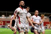 14 December 2014; Dan Tuohy and Ulster team-mates leave the pitch following their defeat. European Rugby Champions Cup 2014/15, Pool 1, Round 4, Scarlets v Ulster. Parc Y Scarlets, Llanelli, Wales. Picture credit: Stephen McCarthy / SPORTSFILE