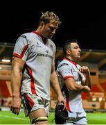 14 December 2014; Ulster's Franco Van Der Merwe, left, and Ian Humphreys following their side's defeat. European Rugby Champions Cup 2014/15, Pool 1, Round 4, Scarlets v Ulster. Parc Y Scarlets, Llanelli, Wales. Picture credit: Stephen McCarthy / SPORTSFILE