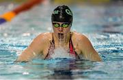 14 December 2014; Dearbhail McNamara, Castlebar Swimming Club, competing in the Womens 200M Breaststroke final during Day 3 of the Irish Short Course Swimming Championships. Lagan Valley LeisurePlex, Lisburn, Co. Antrim. Picture credit: Oliver McVeigh / SPORTSFILE