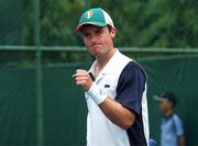 10 August 2007; Colm O'Brien, from Malahide, Dublin, representing William and Mary University, USA, and Ireland, after beating Herman Kuschke, Namibia, 6-2, 6-0. World University Games 2007, Men's Singles Tennis, 2nd Round, ColinO'Brien.v.HermanKuschke, The National Tennis Development Centre, Bangkok, Thailand. Picture credit: Brian Lawless / SPORTSFILE