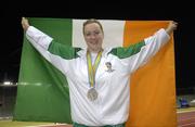 10 August 2007; Eileen O'Keeffe, from Callan, Kilkenny, representing Royal College of Surgeons and Ireland, with her silver medal, after finishing second in the Hammer Throw Final with a distance of 68.46 metres. World University Games 2007, Hammer Throw Final, Main Stadium, Thammasat University, Bangkok, Thailand. Picture credit: Brian Lawless / SPORTSFILE