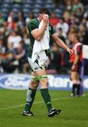 11 August 2007; Malcolm O'Kelly, Ireland , comes off with a an eye injury. Rugby World Cup Warm Up Game, Scotland v Ireland, Murrayfield, Scotland. Picture credit; Oliver McVeigh / SPORTSFILE