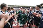 11 August 2007; Ireland's Brian O'Driscoll leads his team off the field after defeat to Scotland. Rugby World Cup Warm Up Game, Scotland v Ireland, Murrayfield, Scotland. Picture credit; Oliver McVeigh / SPORTSFILE
