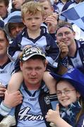 11 August 2007; Dublin supporters Kenneth Duffy, three years, his sister Laura, 14 years, and dad Stephen, from Ballymun, on Hill 16. Bank of Ireland All-Ireland Senior Football Championship Quarter-Final, Dublin v Derry, Croke Park, Dublin. Picture credit; Ray McManus / SPORTSFILE
