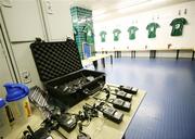 11 August 2007; The communication's hand pieces, in the Ireland changing room. Rugby World Cup Warm Up Game, Scotland v Ireland, Murrayfield, Scotland. Picture credit; Oliver McVeigh / SPORTSFILE