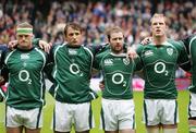 11 August 2007; Jamie Heaslip, Neil Best, Geordan Murphy, and Paul McConnell, Ireland. Rugby World Cup Warm Up Game, Scotland v Ireland, Murrayfield, Scotland. Picture credit; Oliver McVeigh / SPORTSFILE