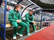11 August 2007; Andrew Trimble and Eoin Reddan, Ireland, before the game. Rugby World Cup Warm Up Game, Scotland v Ireland, Murrayfield, Scotland. Picture credit; Oliver McVeigh / SPORTSFILE