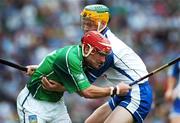 12 August 2007; Andrew O'Shaughnessy rounds Waterford corner-back Eoin Murphy on his way to score Limerick's second goal. Guinness All-Ireland Senior Hurling Championship Semi-Final, Limerick v Waterford, Croke Park, Dublin. Picture credit; Ray McManus / SPORTSFILE