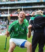 12 August 2007; Limerick's Sean O'Connor celebrates after his side scored their fifth goal in the dying minutes of the game. Guinness All-Ireland Senior Hurling Championship Semi-Final, Limerick v Waterford, Croke Park, Dublin. Picture credit; Brendan Moran / SPORTSFILE
