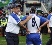 12 August 2007; Waterford manager Justin McCarthy consoles Tony Browne after the game. Guinness All-Ireland Senior Hurling Championship Semi-Final, Limerick v Waterford, Croke Park, Dublin. Picture credit; Brendan Moran / SPORTSFILE
