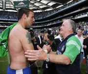 12 August 2007; Limerick manager Richie Bennis, right, with Waterford's Dan Shanahan after the game. Guinness All-Ireland Senior Hurling Championship Semi-Final, Limerick v Waterford, Croke Park, Dublin. Picture credit; Brendan Moran / SPORTSFILE