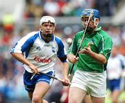 12 August 2007; Damien Reale, Limerick, in action against Stephen Molumphy, Waterford. Guinness All-Ireland Senior Hurling Championship Semi-Final, Limerick v Waterford, Croke Park, Dublin. Picture credit; Paul Mohan / SPORTSFILE