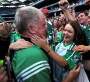 12 August 2007; Limerick manager Richie Bennis is congratulated by his daughter Allison. Guinness All-Ireland Senior Hurling Championship Semi-Final, Limerick v Waterford, Croke Park, Dublin. Picture credit; Ray McManus / SPORTSFILE