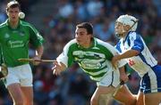 12 August 2007; The Limerick goalkeeper Brian Murray clears under pressure from Waterford's Stephen Molumphy. Guinness All-Ireland Senior Hurling Championship Semi-Final, Limerick v Waterford, Croke Park, Dublin. Picture credit; Ray McManus / SPORTSFILE