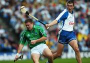12 August 2007; Michael Fitzgerald, Limerick, in action against Brian Phelen, Waterford. Guinness All-Ireland Senior Hurling Championship Semi-Final, Limerick v Waterford, Croke Park, Dublin. Picture credit; Ray McManus / SPORTSFILE
