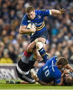 13 December 2014; Sean Cronin, Leinster, attempts to beat the tackle of George Robson, Harlequins. European Rugby Champions Cup 2014/15, Pool 2, Round 4, Leinster v Harlequins. Aviva Stadium, Lansdowne Road, Dublin. Picture credit: Brendan Moran / SPORTSFILE