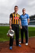 15 December 2014; Cillian Buckley, Kilkenny, and Peter Kelly, Dublin, at the launch of the 2015 Bord na Mona Leinster GAA O’Byrne, Walsh and Kehoe Cup Competitions. Croke Park, Dublin. Picture credit: David Maher / SPORTSFILE