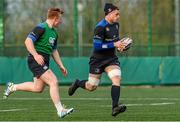 15 December 2014; Leinster's Jamie Heaslip in action aainst team-mate James Tracy, left, during squad training ahead of Friday's Guinness PRO12, Round 10, against Connacht. Leinster Rugby Squad Training, UCD, Belfield, Dublin. Picture credit: Pat Murphy / SPORTSFILE