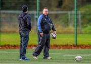 15 December 2014; Leinster's Jimmy Gopperth, left, with head coach Matt O'Connor during squad training ahead of Friday's Guinness PRO12, Round 10, against Connacht. Leinster Rugby Squad Training, UCD, Belfield, Dublin. Picture credit: Pat Murphy / SPORTSFILE
