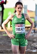 14 December 2014; Ireland's Sara Treacy after finishing 12th in the Women's race. Spar European Cross Country Championships, Samokov, Bulgaria. Picture credit: Ramsey Cardy / SPORTSFILE