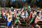 14 December 2014; Ireland's Rick Nally, second from right, and David Harper, centre, during the Junior Men's race. Spar European Cross Country Championships, Samokov, Bulgaria. Picture credit: Ramsey Cardy / SPORTSFILE
