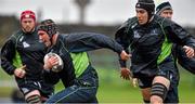 16 December 2014; Connacht's Eoin McKeon is tackled by team-mates Dave McSharry, left, and Ultan Dillane during squad training ahead of their Guinness PRO12, Round 10, match against Leinster on Friday. Connacht Rugby Squad Training, Sportsground, Galway. Picture credit: Barry Cregg / SPORTSFILE