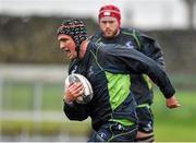 16 December 2014; Connacht's Eoin McKeon, is tackled by team-mates Dave McSharry, left, and Ultan Dillane during squad training ahead of their Guinness PRO12, Round 10, match against Leinster on Friday. Connacht Rugby Squad Training, Sportsground, Galway. Picture credit: Barry Cregg / SPORTSFILE