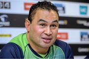 16 December 2014; Connacht head coach Pat Lam speaking during a press conference ahead of their Guinness PRO12, Round 10, match against Leinster on Friday. Connacht Rugby Press Conference, Sportsground, Galway. Picture credit: Barry Cregg / SPORTSFILE