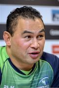 16 December 2014; Connacht head coach Pat Lam speaking during a press conference ahead of their Guinness PRO12, Round 10, match against Leinster on Friday. Connacht Rugby Press Conference, Sportsground, Galway. Picture credit: Barry Cregg / SPORTSFILE