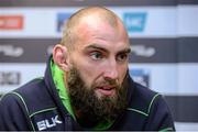 16 December 2014; Connacht's John Muldoon speaking during a press conference ahead of their Guinness PRO12, Round 10, match against Leinster on Friday. Connacht Rugby Press Conference, Sportsground, Galway. Picture credit: Barry Cregg / SPORTSFILE