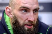 16 December 2014; Connacht's John Muldoon speaking during a press conference ahead of their Guinness PRO12, Round 10, match against Leinster on Friday. Connacht Rugby Press Conference, Sportsground, Galway. Picture credit: Barry Cregg / SPORTSFILE