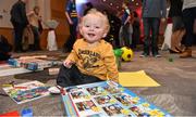 17 December 2014; Leinster Rugby players Dave Kearney, Cian Healy and Jack Conan surprised 30 children from three wonderful charities at a Christmas party at the Conrad Dublin Hotel today.  Conrad Dublin, official hotel to Leinster Rugby, arranged for youngsters from LauraLynn, Heart Children Ireland and Blackrock Flyers Special Olympics Club to meet their sporting heroes, with Santa Claus flying in for the party with gifts for everyone. Pictured is Finn Delaney aged 17 months from Skerries, Co.Dublin. Conrad Dublin Hotel, Earlsfort Terrace, Dublin. Picture credit: Barry Cregg / SPORTSFILE