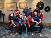 17 December 2014; Leinster Rugby players Dave Kearney, Cian Healy and Jack Conan surprised 30 children from three wonderful charities at a Christmas party at the Conrad Dublin Hotel today.  Conrad Dublin, official hotel to Leinster Rugby, arranged for youngsters from LauraLynn, Heart Children Ireland and Blackrock Flyers Special Olympics Club to meet their sporting heroes, with Santa Claus flying in for the party with gifts for everyone. Pictured are Leinster Ian Madigan, Dave Kearney, Cian Healy and Jack Conan with Members of the Blackrock Flyers Special Olympics Club. Conrad Dublin Hotel, Earlsfort Terrace, Dublin. Picture credit: Barry Cregg / SPORTSFILE