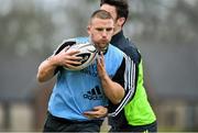 17 December 2014; Munster's Andrew Conway in action against Darren Sweetnam during squad training ahead of their Guinness PRO12, Round 10, match against Glasgow Warriors on Saturday. Munster Rugby Squad Training, University of Limerick, Limerick. Picture credit: Matt Browne / SPORTSFILE