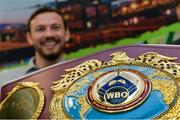 17 December 2014; WBO Middleweight Champion Andy Lee during a press conference in Limerick on his return from the USA after defeating Russian Matt Korborov. Limerick City Hall, Merchant's Quay, Limerick. Picture credit: Diarmuid Greene / SPORTSFILE
