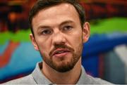 17 December 2014; WBO Middleweight Champion Andy Lee during a press conference in Limerick on his return from the USA after defeating Russian Matt Korborov. Limerick City Hall, Merchant's Quay, Limerick. Picture credit: Diarmuid Greene / SPORTSFILE