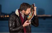 17 December 2014; WBO Middleweight World Champion Andy Lee kisses his WBO championship belt on his return from the USA after defeating Russia's Matt Korborov. Limerick City Hall, Merchant's Quay, Limerick. Picture credit: Diarmuid Greene / SPORTSFILE
