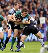 11 August 2007; Ireland's Brian O'Driscoll is tackled by Scotland's Andrew Henderson and Chris Patterson. Rugby World Cup Warm Up Game, Scotland v Ireland, Murrayfield, Scotland. Picture credit; Oliver McVeigh / SPORTSFILE