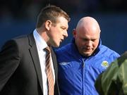 31 March 2007; Ballymena United manager Tommy Wright, left, chats to Linfield manager David Jeffrey after the game. JJB Sports Irish Cup Quarter-final Replay, Linfield v Ballymena United, Windsor Park, Belfast, Co. Antrim. Picture credit: Oliver McVeigh / SPORTSFILE