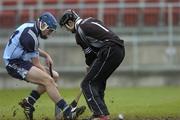 18 August 2007; Dublin's Declan O'Dwyer shoots past Derry goalkeeper Darryl McDermott to score his side's first goal . Erin All-Ireland U21 Hurling Championship Semi-Final, Dublin v Derry, Pairc Esler, Newry, Co. Down. Picture credit: Ray Lohan / SPORTSFILE