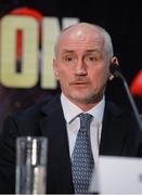 18 December 2014; Barry McGuigan, manager of Carl Frampton, during a press conference ahead of Frampton's mandatory IBF World title defence against Chris Avalos. Europa Hotel, Belfast, Co. Antrim. Picture credit: Oliver McVeigh / SPORTSFILE