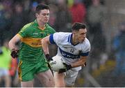 14 December 2014; Shane Carthy, St Vincent's, in action against Conor McNamee, Rhode. AIB Leinster GAA Football Senior Club Championship Final, Rhode v St Vincent's, Pairc Táilteann, Navan, Co. Meath. Picture credit: Pat Murphy / SPORTSFILE
