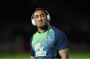 19 December 2014; Connacht's Bundee Aki before the game. Guinness PRO12, Round 10, Leinster v Connacht. RDS, Ballsbridge, Dublin. Picture credit: Stephen McCarthy / SPORTSFILE