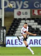 20 December 2014; Ulster's Ian Humphreys kicks a penalty. Guinness PRO12, Round 10, Ospreys v Ulster, Liberty Stadium, Swansea, Wales. Picture credit: Steve Pope / SPORTSFILE