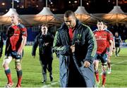 20 December 2014; Simon Zebo, Munster, leaves the field dejectedly after the game. Guinness PRO12, Round 10, Glasgow Warriors v Munster, Scotstoun Stadium, Glasgow, Scotland. Picture credit: Gary Hutchison / SPORTSFILE