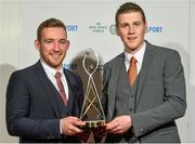 21 December 2014; Kilkenny hurlers, Richie Hogan and Lester Ryan, whose team was nominated for Sports team of the Year, at the RTÉ Sports Awards 2014. RTÉ Studios, Donnybrook, Dublin. Picture credit: David Maher / SPORTSFILE