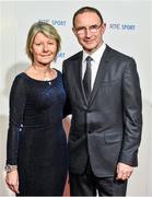 21 December 2014; Republic of Ireland manager Martin O'Neill with Republic of Ireland women's International manager Sue Ronan in attendance at the RTÉ Sports Awards 2014. RTÉ Studios, Donnybrook, Dublin. Picture credit: David Maher / SPORTSFILE