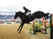 17 August 2007; Ireland's Marie Burke, on Chippison, in action during the International Jumping Competition - Qualifier Grand Prix. FEI European Show Jumping Championships 2007, MVV Riding Stadium, Mannheim, Germany. Photo by Sportsfile  *** Local Caption ***