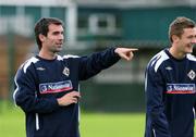 20 August 2007; Northern Ireland's Keith Gillespie, left, and George McCartney during squad training. Northern Ireland Squad Training, Newforge Country Club, Belfast, Co. Antrim. Picture credit: Oliver McVeigh / SPORTSFILE